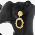 thumbnail image 2 of 1 Par Elegante Hueco Cuelga Los Pendientes, Joyería De De Corte Oval Clásica Para - dorado, 2 of 7