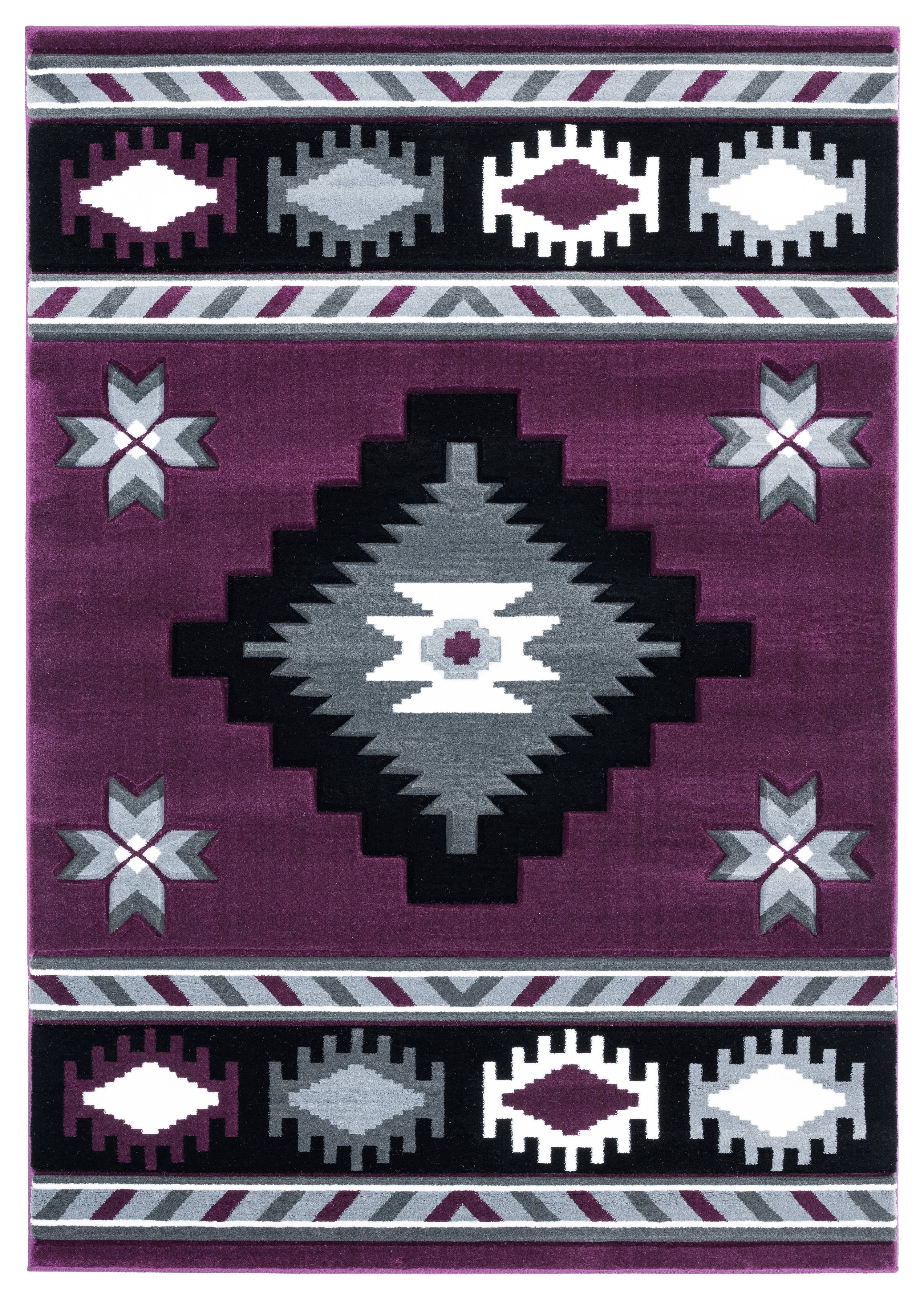 United Weavers Drachma Volos Southwestern Geometric Area Rug, Plum, 7'10" x 7'10"