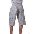 thumbnail image 4 of Pro Club Men's Six Pocket Fleece Cargo Shorts - Heather Gray - Large, 4 of 4