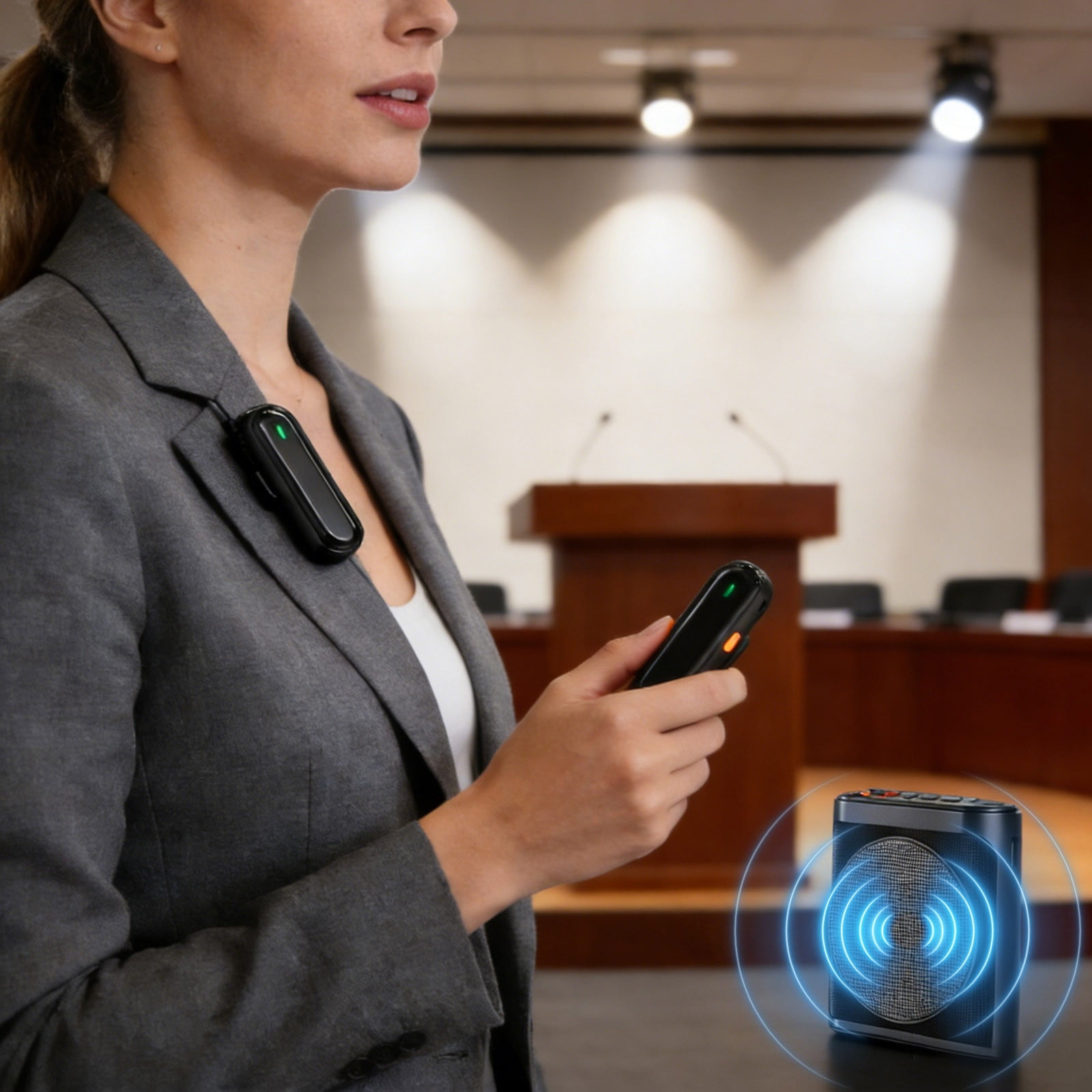 Voice Amplifier for Teachers wirh Wireless Lavalier Microphone Portable Rechargeable 2 Mics for Classroom Meetings Speeches Outdoor (black White)