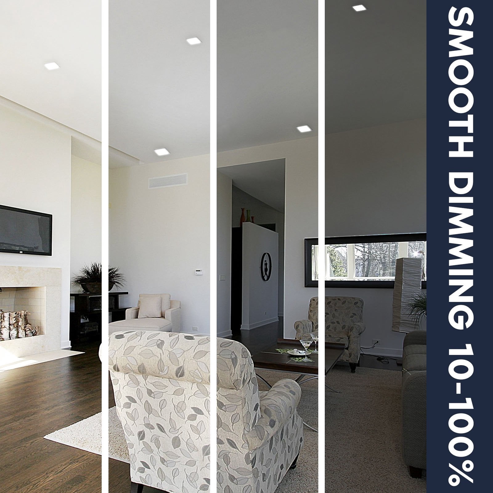 Luxrite 9 Inch Square LED Flush Mount Ceiling Light, 18W 1250LM, 5CCT 2700K-5000K, Dimmable, ETL