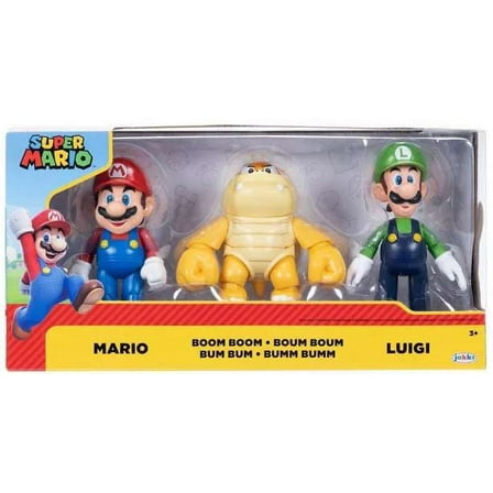 Super Mario Mario, Boom Boom & Luigi Figure 3-Pack