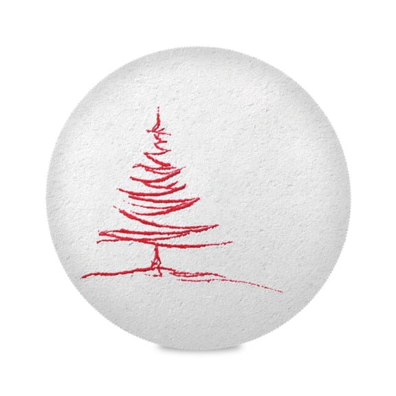 IAUYY Set of 1 Round Placemats for Dining Tables Heat-Resistant and Wear-Resistant DIY Printing Design Table Placemats，Applicable for Christmas Minimalist Snowscape