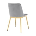 thumbnail image 4 of Messina Modern Gray Velvet and Gold Metal Leg Dining Room Chairs - Set of 2 - Saltoro Sherpi, 4 of 5