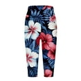 thumbnail image 4 of Womens Capris Loose Fit Summer Hawaii Print Capri Pants Casual Capris Trousers Pants with Pockets, 4 of 8