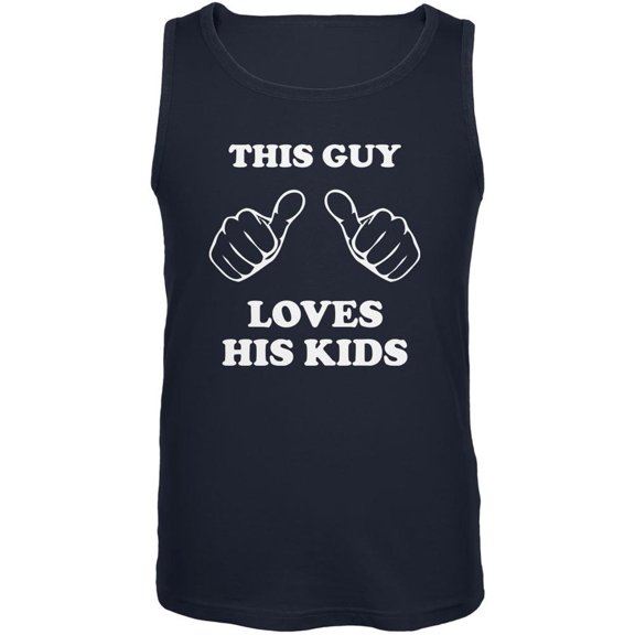 Father's Day This Guy Loves His Kids Navy Adult Tank Top - Medium