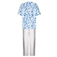 thumbnail image 4 of Summer 2 Piece Set for Women Loose Fit Solid Shirt with Wide Leg Pants Beach Vacation Outfits Matching Casual Sets, 4 of 5