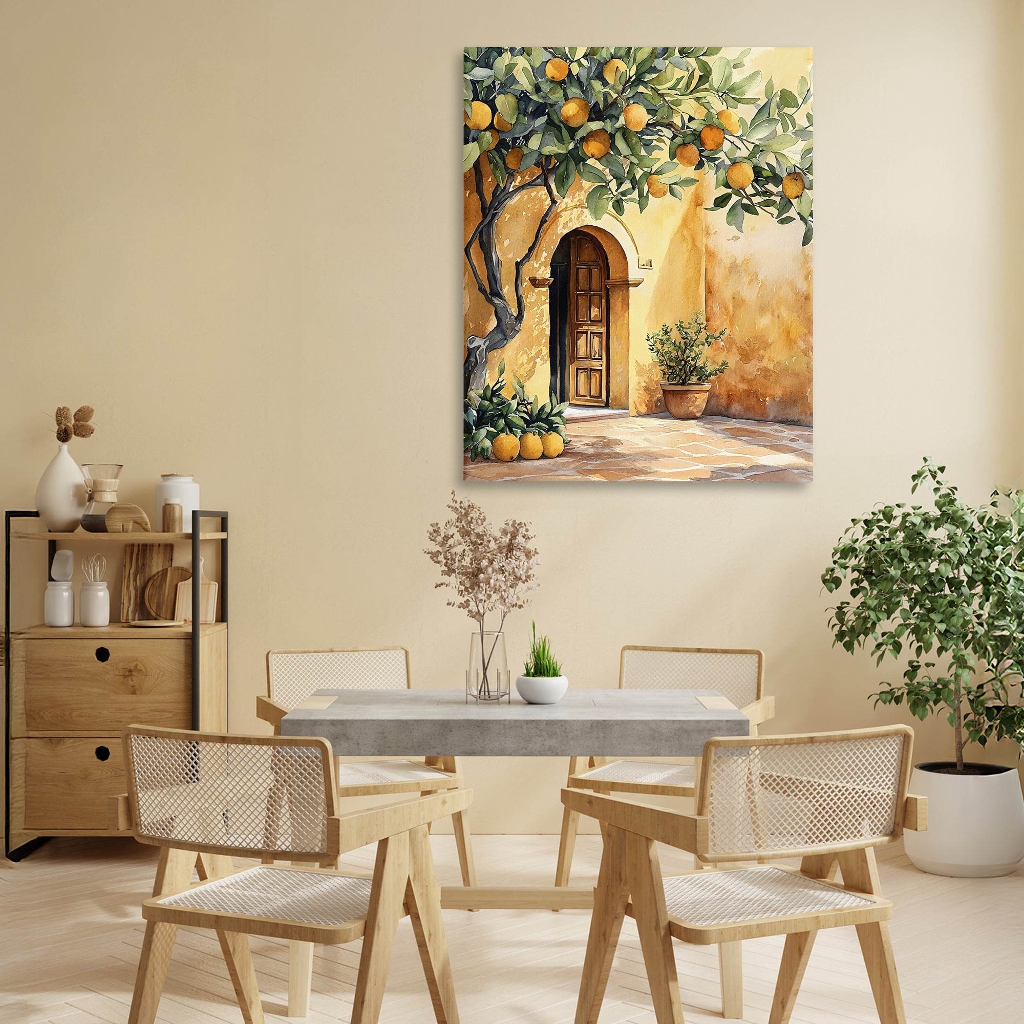 Stupell Industries Mediterranean Courtyard Lemon Tree Canvas Wall Art, design by LSR Design Studio
