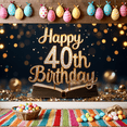 thumbnail image 5 of Glitter Design Happy Birthday Banner Decorative Elements 40th Birthday Celebration Banner for Birthday Party Indoor Decoration Event, 5 of 7