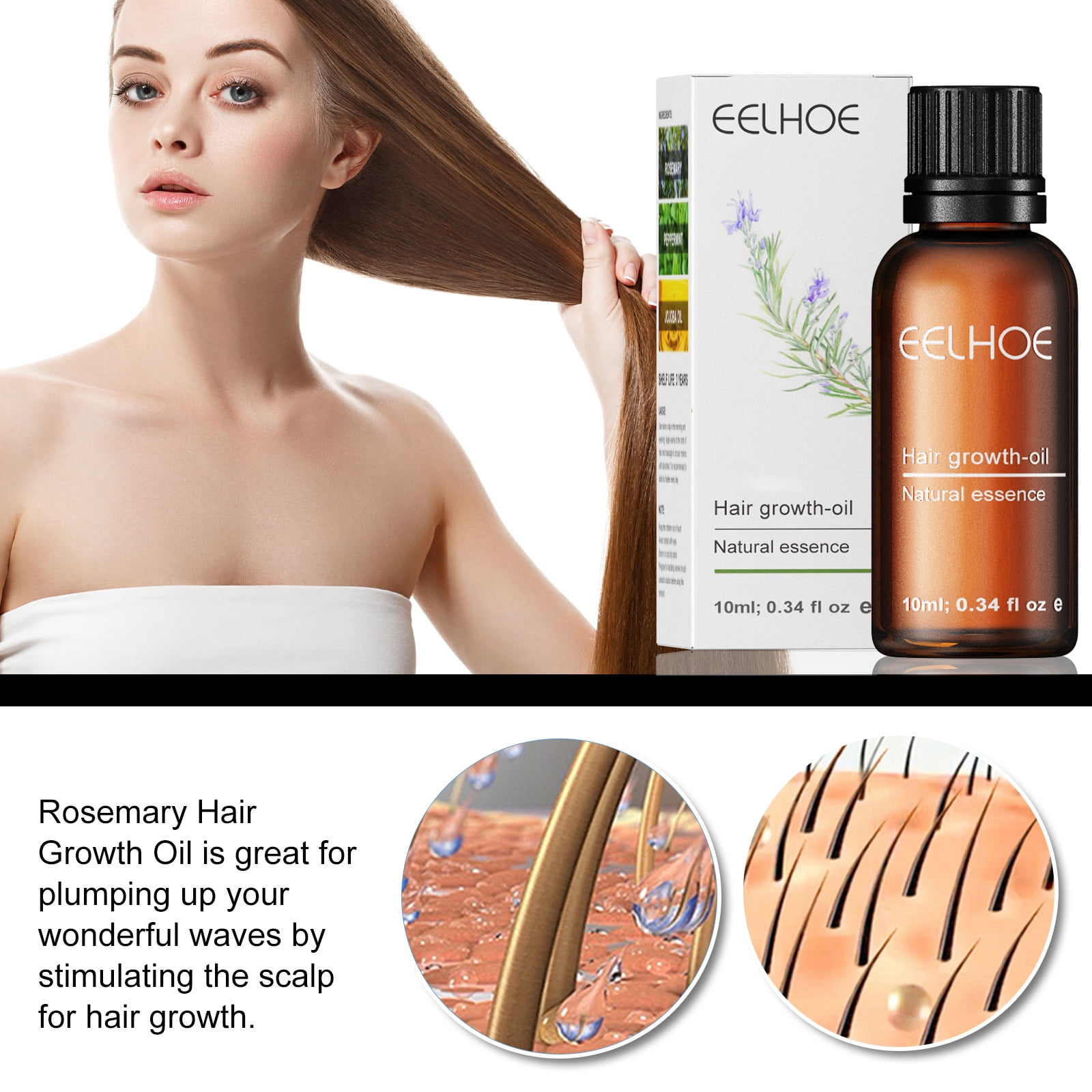 Buy Hair Growth Drops Rosemary Oil, Peptides & Minoxidil Hair Loss
