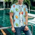 thumbnail image 6 of Zufioo Modern Ice Cream Print Men's Baseball Short Sleeve, Moisture Wicking Button-Down Hip Hop Tee-X-Large, 6 of 7