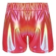 thumbnail image 2 of YONGHS Girls Shiny Metallic Shorts Hot Pants Disco Dance  Party Performance Costumes Red 13-14, 2 of 7