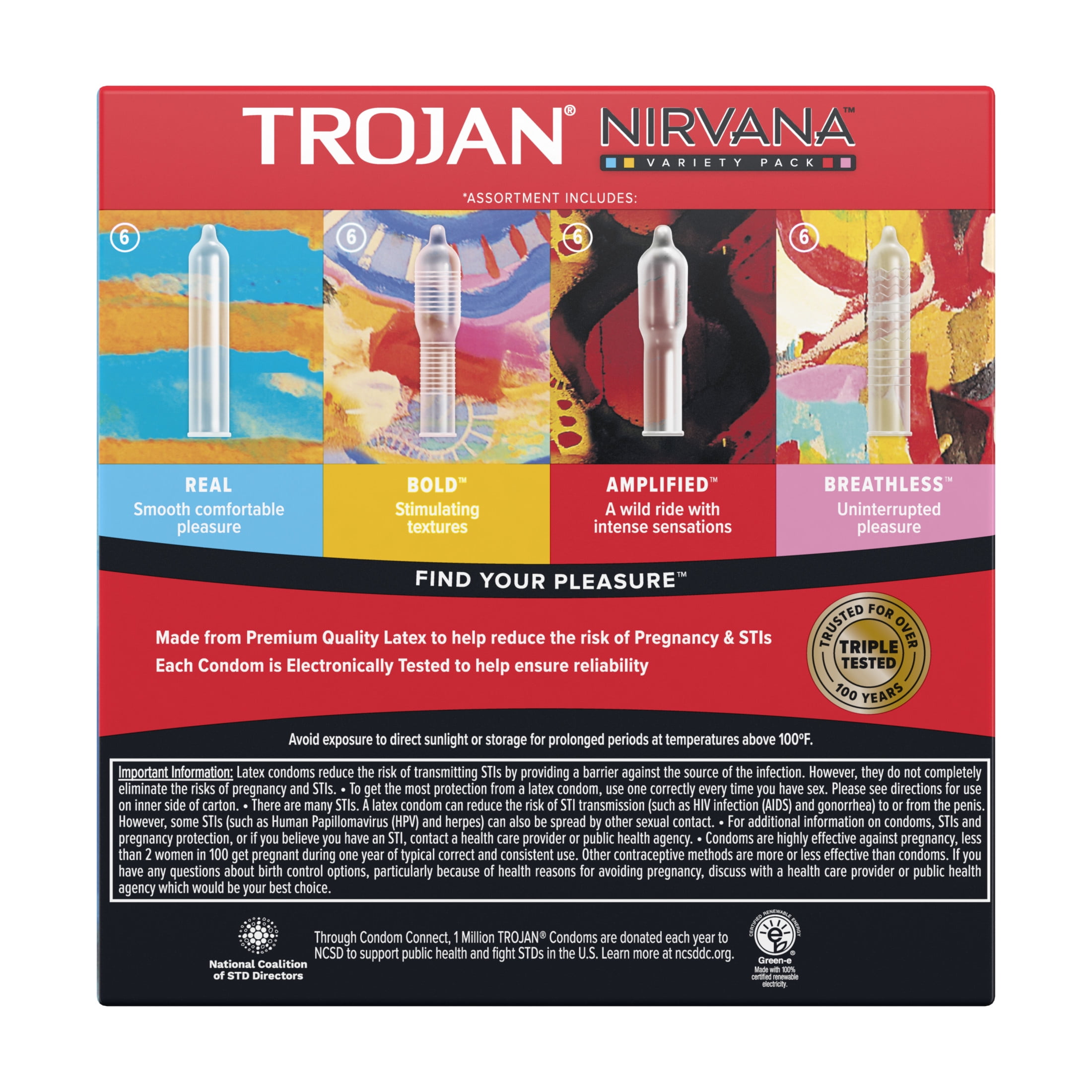 Trojan Nirvana Collection Variety Pack Condoms - 24 count HSA/FSA