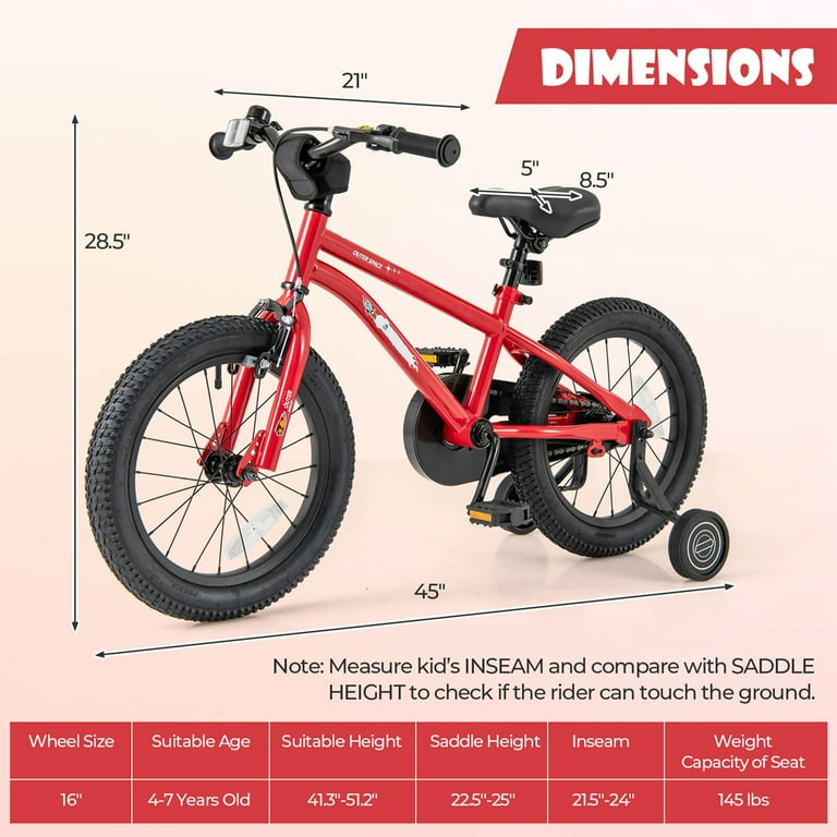 Red bike for 4 year old on sale