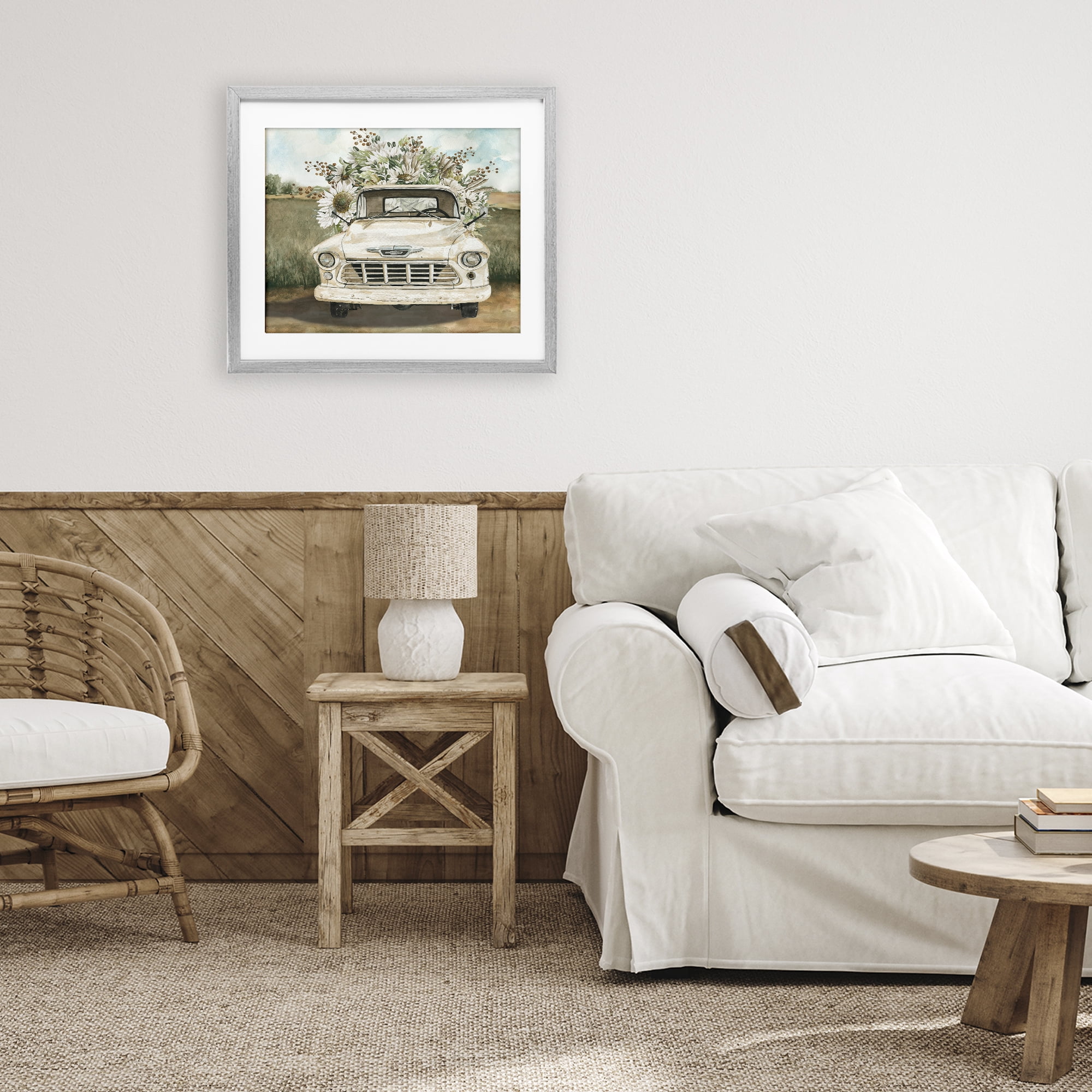 Stupell Industries Retro Country Flowers Delivery Gray Framed Print Under Glass, design by Cindy Jacobs