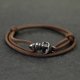 thumbnail image 2 of Pulsera de calavera gótica para hombre, brazalete deslizante hecho a mano, ajustable, cuerda fina, fácil gancho, esqueleto náutico, nueva, 2 of 5