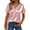 B Pink, variant on Paiwinds Women's V-Neck Short Sleeve Satin Blouse Business Casual Button Down Shirt Soft Polyester Work Top