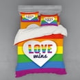 thumbnail image 2 of Ambesonne Rainbow Bedding Set 3 Pcs, LGBT Pride Love Wins, Twin XL, Multicolor, 2 of 3