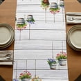 thumbnail image 5 of Table Runners 72 Inches Long Dress Scarves, Spring Purple Flowers Farmhouse Kitchen/Dining Table Runner, Coffee Tablerunners, Botanical Vases Pots Floral Wooden 16x72 Inch, 5 of 9