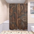 thumbnail image 5 of Shower Curtain and Rug Sets 4pcs Bathroom Sets Includes 12 Free Hooks 66" x 72" Vintage Leather Scrolls, 5 of 8