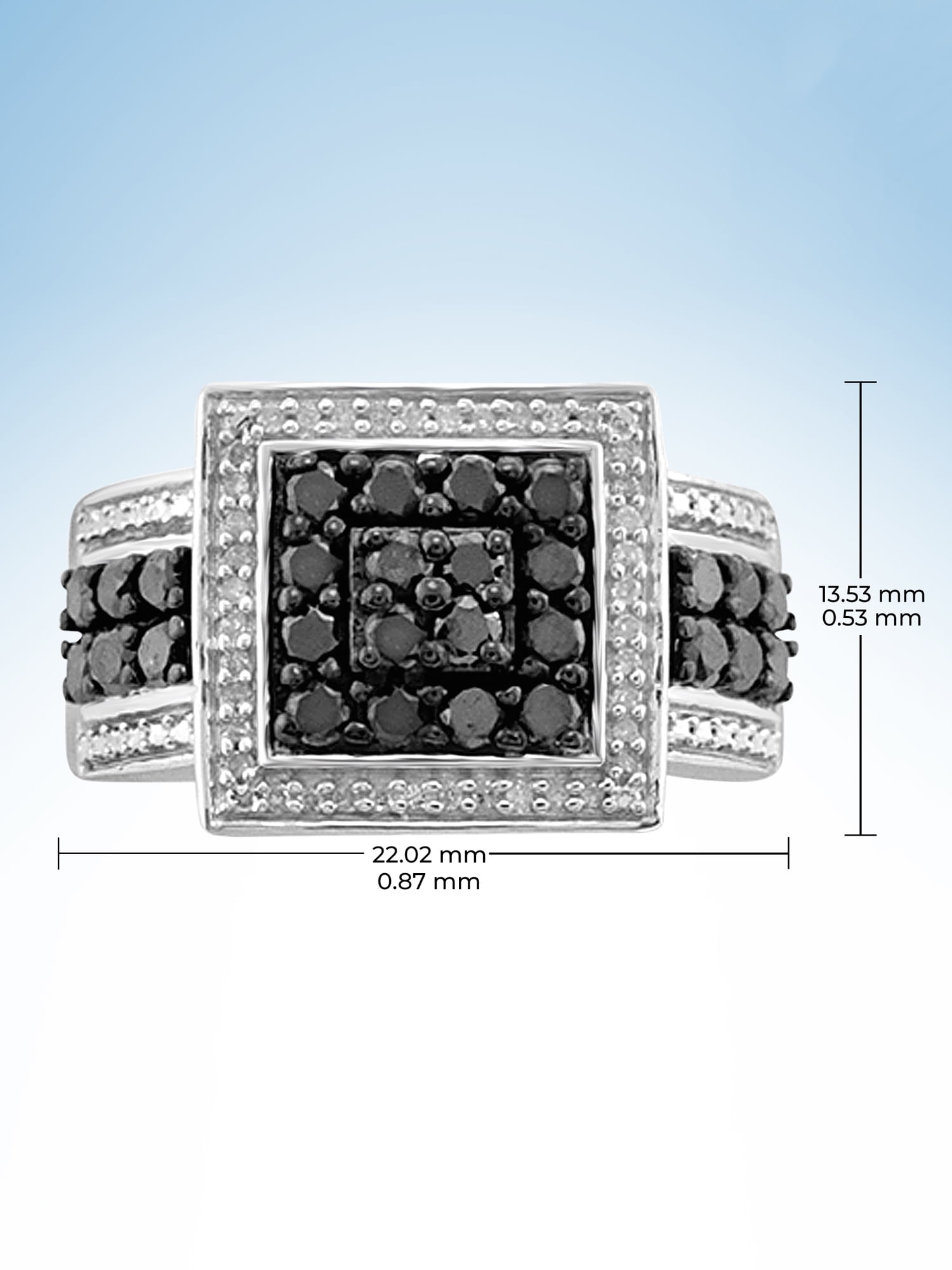 JewelersClub Sterling Silver 1 Carat Black & White Diamond Ring for Women | Diamonds for Everyday Womens Wear