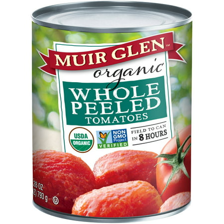 Muir Glen Canned Tomatoes, Organic Whole Peeled Tomatoes, No Sugar Added, 28 Ounce Can (Pack of 12) Whole Peeled
