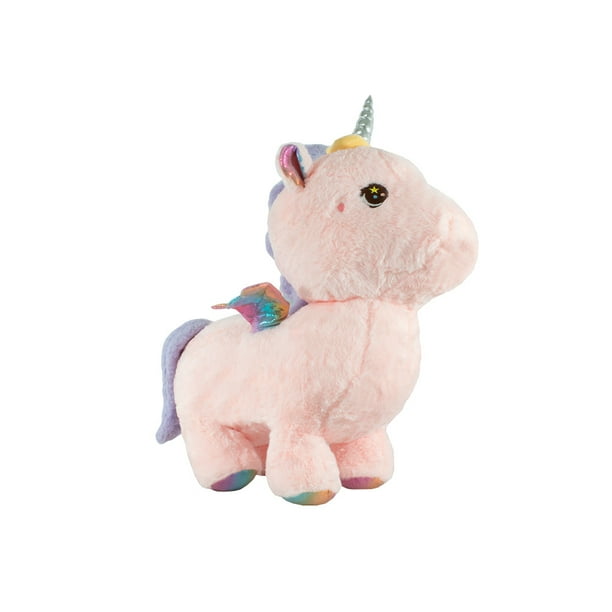 Unicornio De Peluche Pegaso Rosa Tierno Importadora La Merced Felpa Suave
