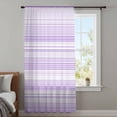 thumbnail image 4 of Purple Stripe Sheer Curtains 63 Inches Long, Abstract Art Modern Vertical Striped Light Filering Curtains, Breathable Simi Curtain Privacy Drapes for Living Room Bedroom Lightweight Window Treatment, 4 of 9