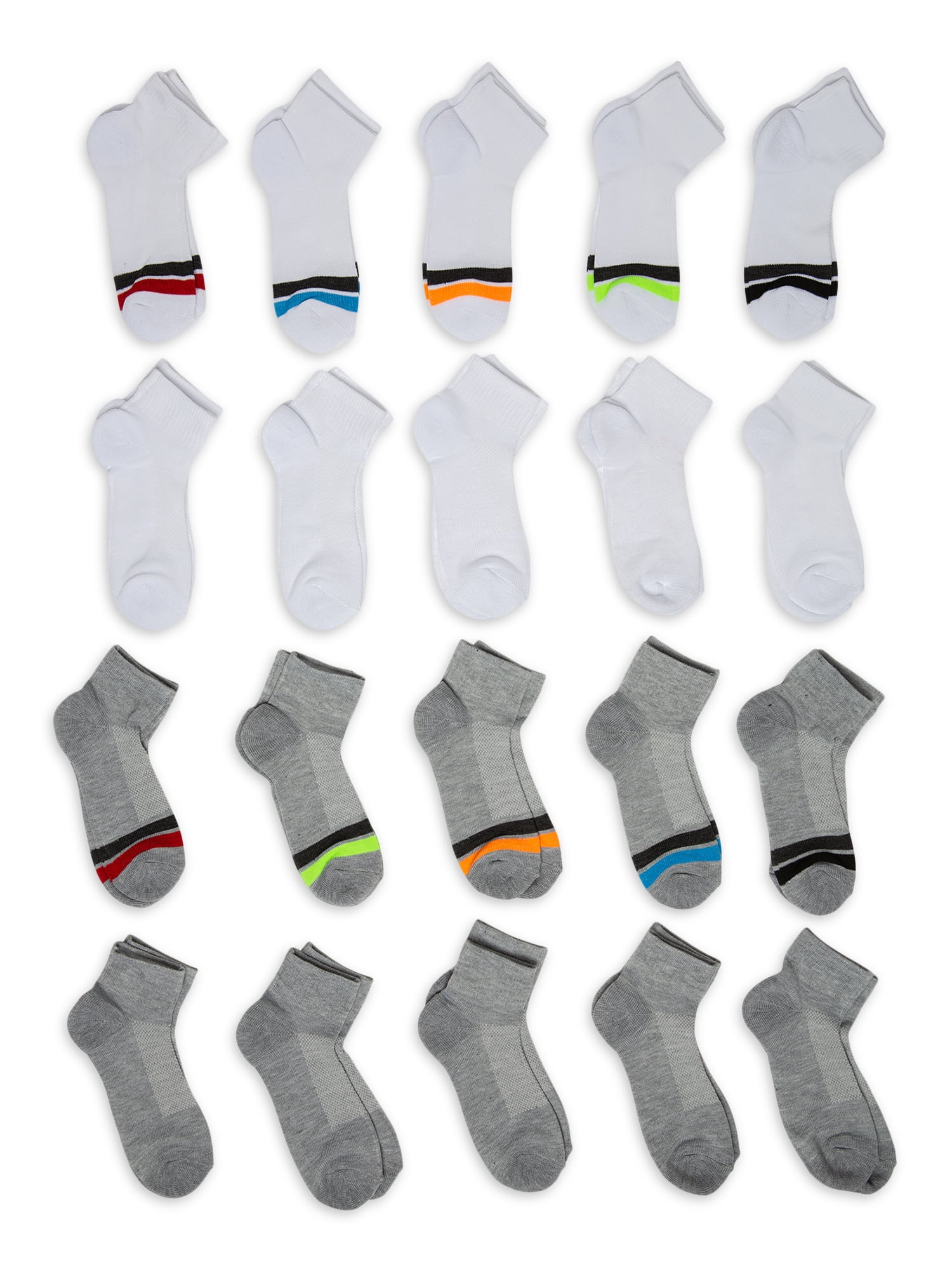 Wonder Nation Boys Ankle, 20-Pack, Sizes S (4-8.5) - L (3-9)