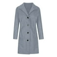 thumbnail image 4 of Breezora Women's Wool Blend Stand Collar Single Breasted Mid Long Coat Casual Retro Buttons S Size Light Ashy, 4 of 6