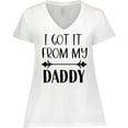 thumbnail image 3 of Inktastic I Got It From My Daddy Women's Plus Size V-Neck T-Shirt, 3 of 5