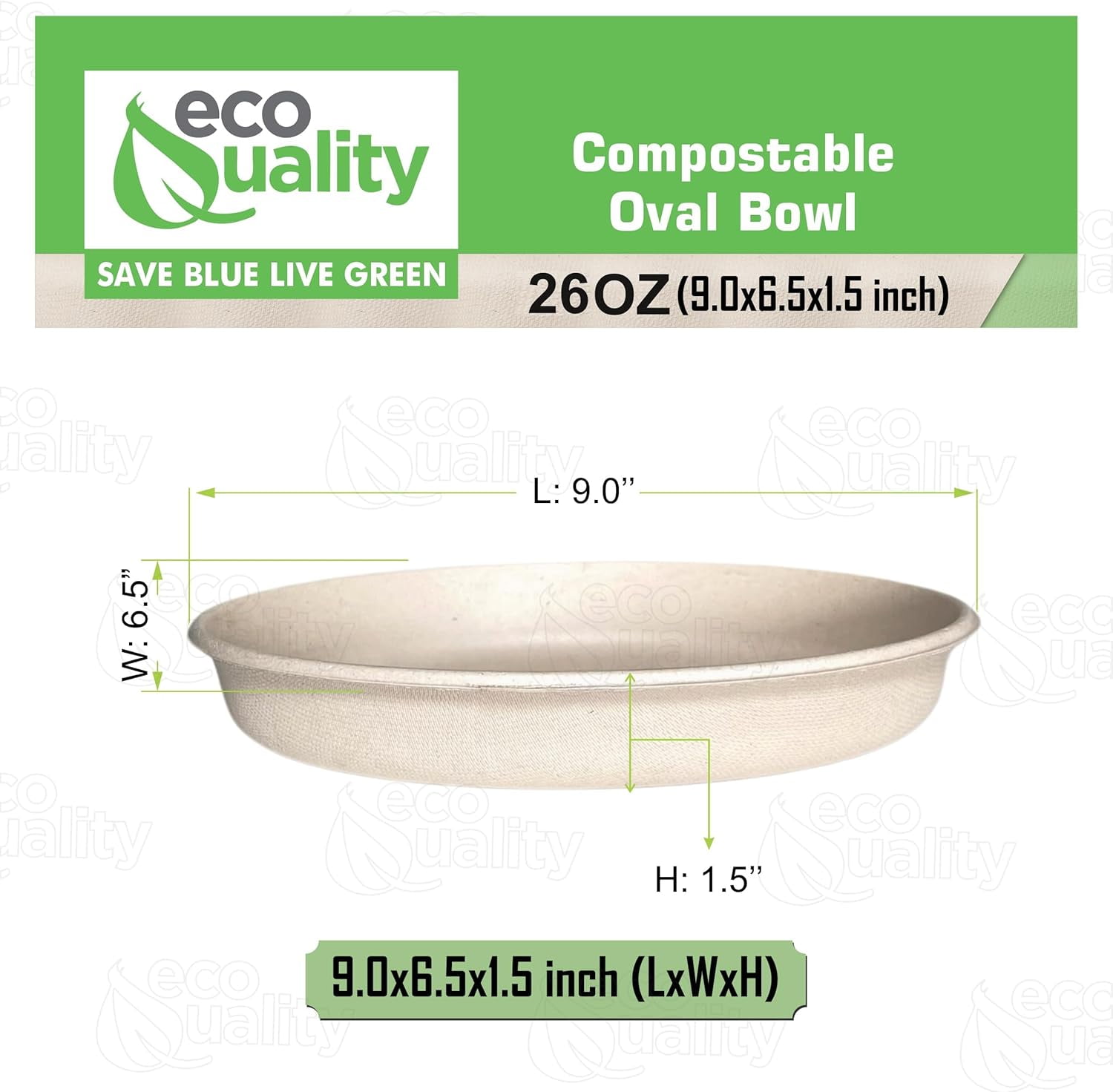 26oz Oval Disposable Compostable Paper Burrito Bowls Heavy-Duty, Eco-Friendly Oval Bowls Natural Bagasse Unbleached, Heat Resistant, 100% Biodegradable Salad Bowls Alternative to Plastic (25)