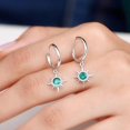 thumbnail image 5 of Rosec Jewels Natural Emerald Sunburst Drop Hoop Earrings for Women - AAA Quality, 10K White Gold, 5 of 8