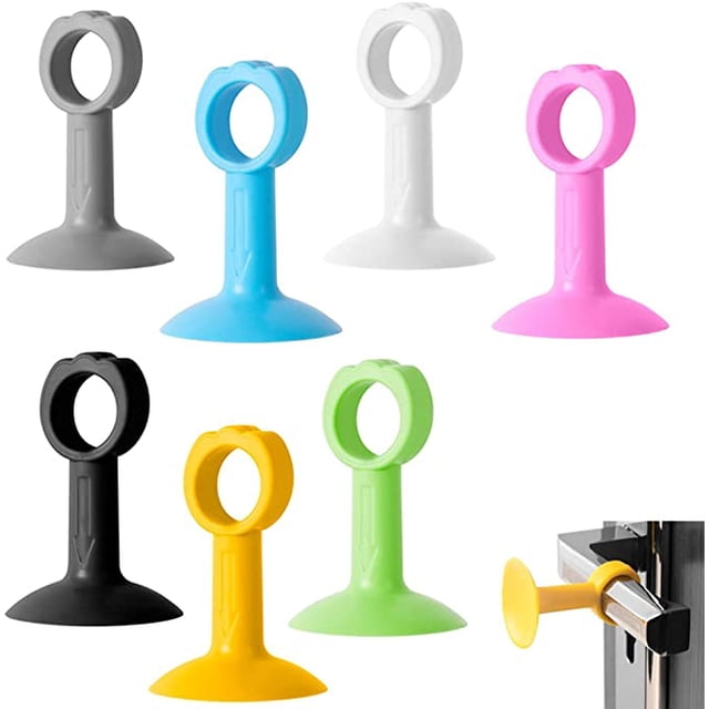 14 piezas de almohadillas anticolisión de manija de puerta de silicona para evitar daños en la pared. Parachoques con ventosa Silent Silent Tope para puerta con ventosa (7 colores) TUNC Sencillez