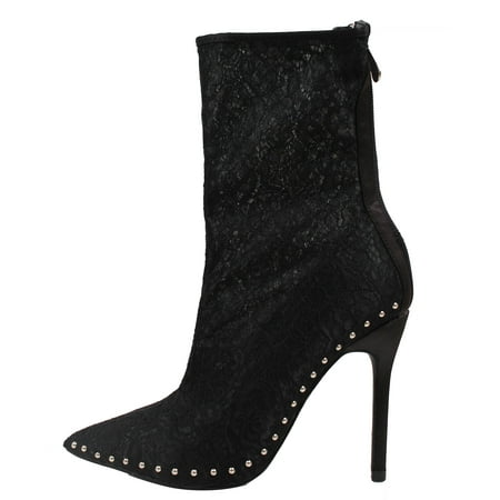 Cape Robbin Women's Sheer Flower Lace Stiletto Mid Calf Boot Cape Robbin Women's Sheer Flower Lace Stiletto Mid Calf Boot
