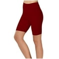 thumbnail image 6 of QATAINLAV 3 Pack High Waisted Biker Shorts for Women Gym Compression Workout Yoga Shorts Casual Solid Going Out Running Short Pants 2024 Summer Tight Leggings Best Sales Today Wine L, 6 of 9