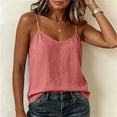 thumbnail image 5 of BUIGTTKLOP Cotton Linen Camisole Tops for Women Adjustable Strap Tank Tops Scoop Neck Striped Sleeveless Cami Shirts, 5 of 7