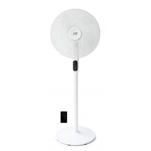 16" DC-Motor Energy Saving Stand Fan with Remote and timer-Piano White