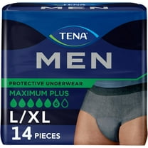 TENA Incontinence Underwear for Men, Protective Super Plus Absorbency, Extra Large, 14 Count