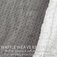 thumbnail image 2 of Luxury Sherpa Knit Throw Blanket 50" x 60", Home Decorative Blanket for Sofa Couch Chair All Season TV Blanket | Super Soft, Warm, Waffle Weave Knit | Catalonia series by Tirrinia, Grey, 2 of 7