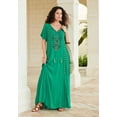 thumbnail image 4 of Roaman's Women's Plus Size Flutter Sleeve Hand Crinkled Maxi Dress – Curvy A-Line, 4 of 4