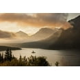 thumbnail image 2 of Grall, Don 24x17 Gold Ornate Wood Framed with Double Matting Museum Art Print Titled - MT, Glacier NP Sunrise over St Mary Lake, 2 of 4