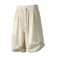 thumbnail image 3 of hotojiny Men's 2 Piece Shorts Set Oversized Button down Shirt and Wide Leg Shorts Casual Clothing Plus Size Matching Outfits(White,X-Large), 3 of 6