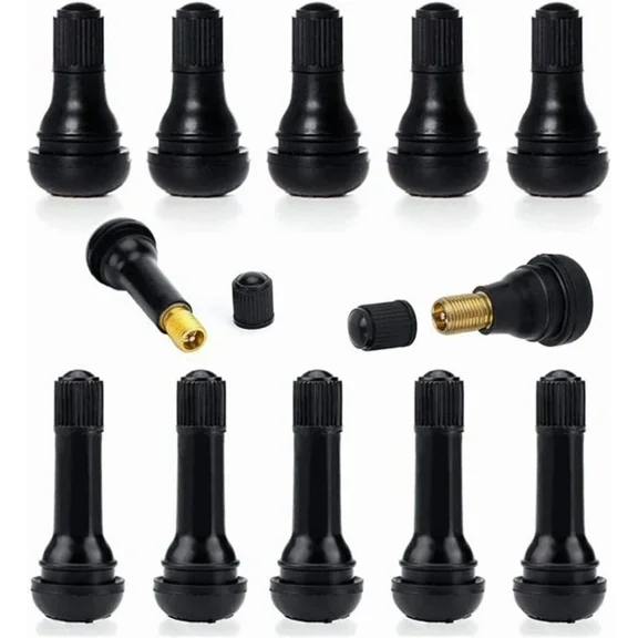 Tire Tyre Valve Stem 12 Pcs Car Tire Valve Stem TR412 TR414 Cap Rubber for Tubeless Rim Holes on Standard Vehicle Tires
