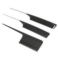 thumbnail image 1 of Highlighting Comb Set, Glossy Round Holding Hair Hair Parting Comb 3 Pcs  for Barbershops for Individual Haircuts, 1 of 7