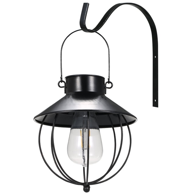 Zootealy Solar-Powered Hanging Wall Lamp with Light Control Technology, High Conversion Solar Panel, and 600mAh Rechargeable Battery - Black, Pack of 12