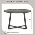 thumbnail image 3 of Gymax 47'' Round Dining Table w/Metal Pedestal Base Stable X-shaped Base for Kitchen Gray & Oak, 3 of 10