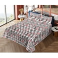 thumbnail image 4 of Ambesonne Valentine's Day Fitted & Flat Sheet with Shams 4 Pcs Set, Grunge Line Hearts, Full, Dark Coral Coral Dimgray, 4 of 5