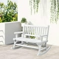 thumbnail image 3 of Topcobe 2-Seater Log-Style Outdoor Rocking Bench, Sturdy Patio Loveseat with Comfortable Wide Seats, Ideal for Garden, Deck, White, 3 of 11