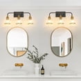 thumbnail image 6 of GCGAFUL 23 in. 3-Light Black and Gold Bathroom Vanity Light with Clear Glass Shade, Modern Wall Sconce for Mirror, Vanity, and Living Spaces, 6 of 7